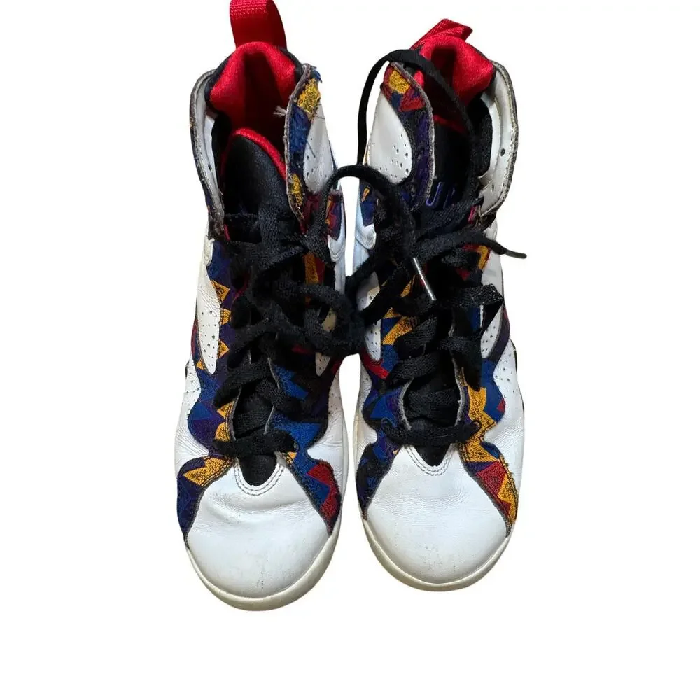Air Jordan 7 Retro‎ GS Youth Basketball Shoes Size 6Y White Multi Color - Picture 6 of 7